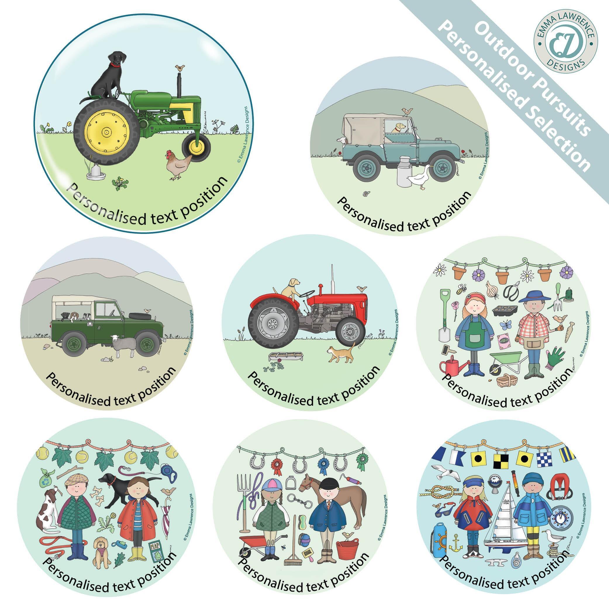 Custom Fridge Magnets | Outdoor Pursuits Selection - Personalised Fridge Magnets, Emma Lawrence Designs