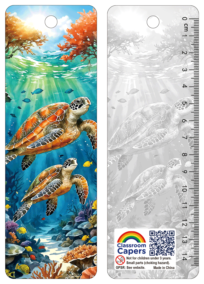 3D Bookmarks | Stunning Turtles Bookmark / Ruler - Ideal Reading Incentive/Class Gift/Present