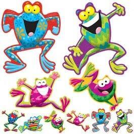 Classroom Display Card Cutouts | 36 Large Frog-tastic! Cut Outs Variety Pack