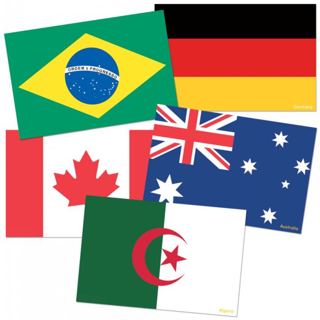 Cut Out Cards | World Flags Display Cards.