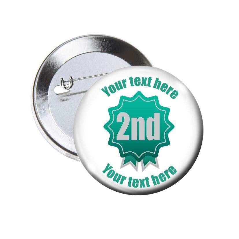 Custom Badges | 2nd Place, Rosette Design Sports Day / Winner Award Personalised Badges x 10