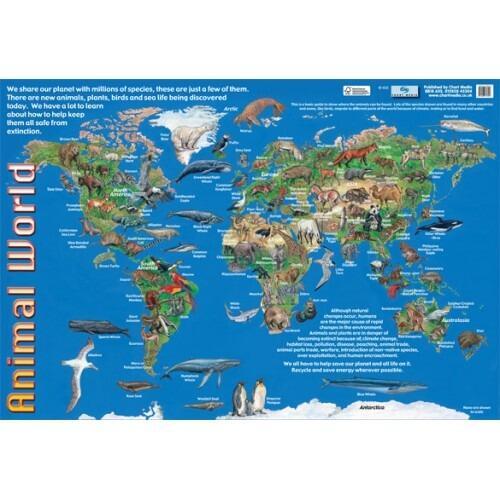 Educational Posters | Learn About the Animal World / Geography Chart Poster