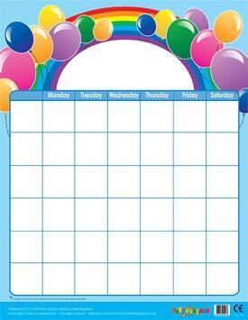 Wall Calendars | Calendar Grid Wipe Off/Whiteboard Poster
