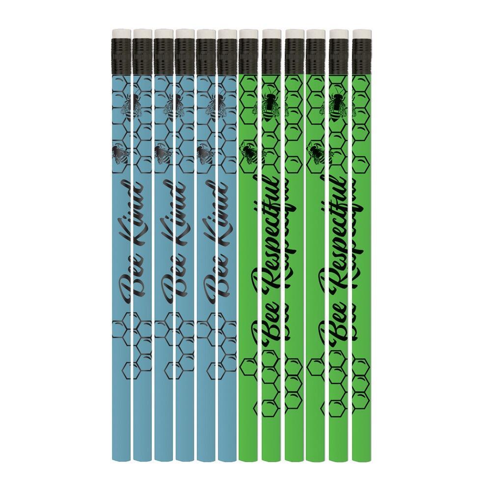 Kids Pencils | 12 x Bee Respectful & Bee Kind HB Pencils. Great Class Gift