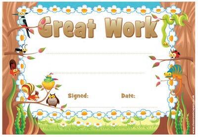 School Certificates | 30 x "Great Work" Effort Award Certificates for Teachers