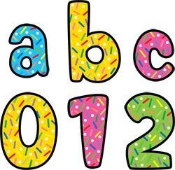 Alphabet/Number Stickers | Colourful Sprinkles Design - 155 x 2.5cm Craft Stickers (CTP4614)