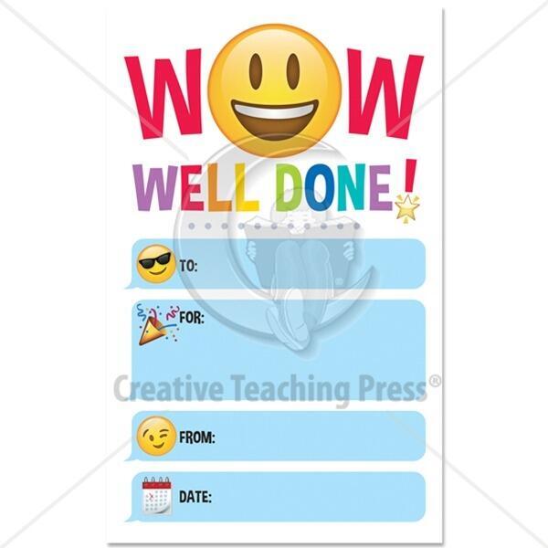 School Certificates |30 x "Wow, Well Done!" Emoji Design, Award Certificates