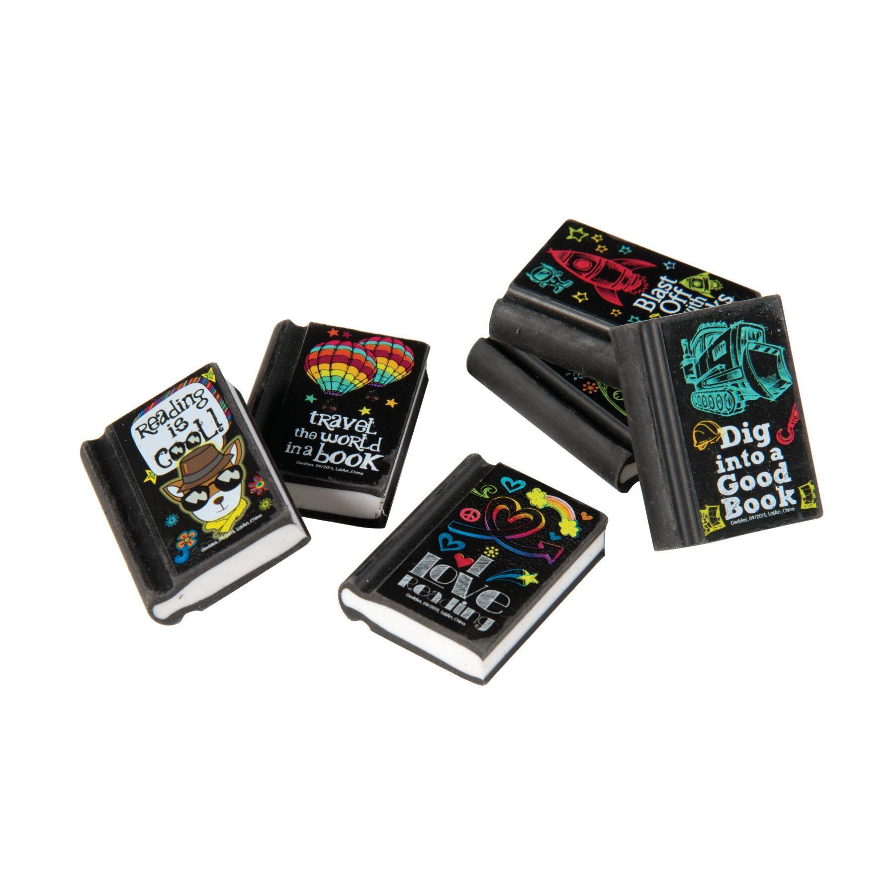 Reading Incentives | Bulk Purchase 48 x Reading Rocks, Cool Book Shape Reading Erasers