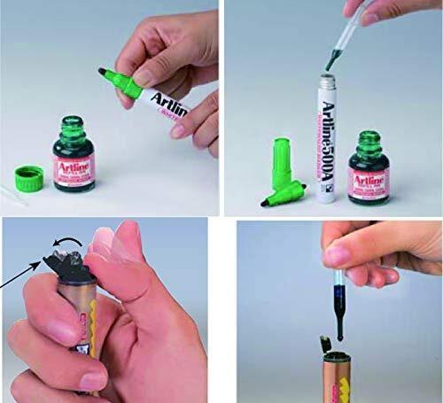 Artline Pen Refill Ink | Refill Instructions - 20ml Bottles of Whiteboard Pen Refill Ink (ESK-50A)