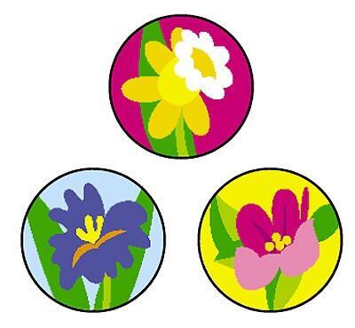 Stickers | Colourful, Mini Spring Flower Stickers. 11mm Chart Stickers