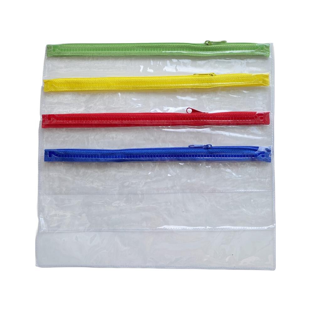 Clear Zip Pencil Cases | Transparent, Exam-Approved Cases with Colourful Zips. Quantity Discounts