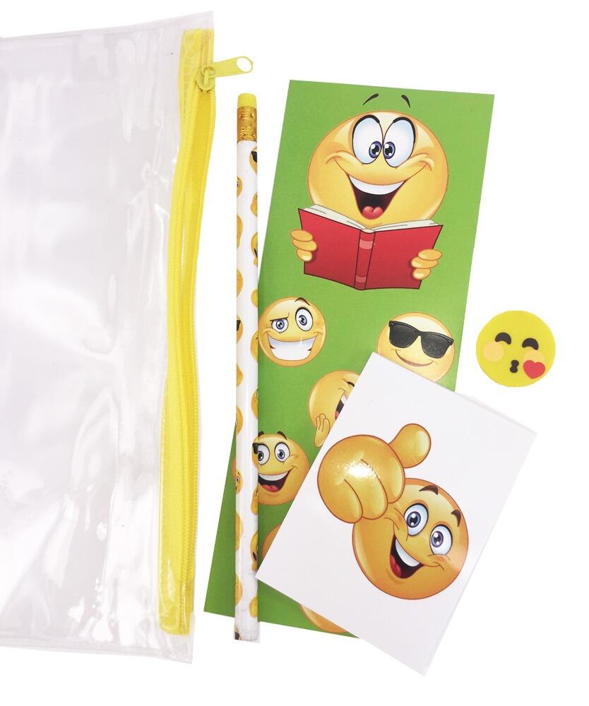 Low Cost Stationery | Cute and Fun Emoji Stationery Set. Perfect Low Cost Gift / Gift Case