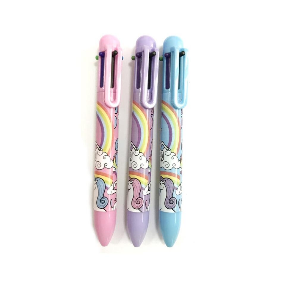 Fun Pens | Snazzy 6 Colour Rainbow Unicorn Biro Pens. Great for Low Cost Gifts/Party Bag Fillers