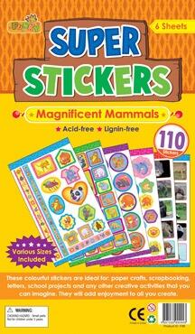 Stickers for kids | Magnificent Mammals Variety Sticker & Photo Sticker Pack with 110 Stickers!