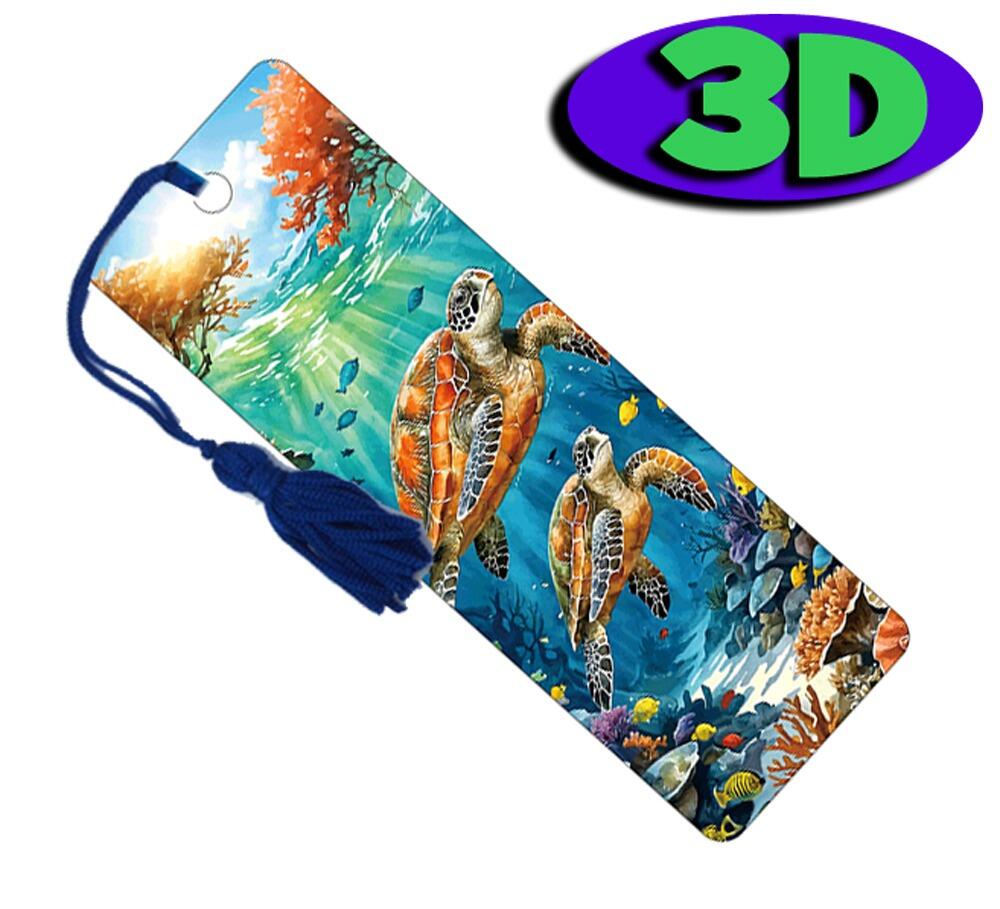 3D Bookmarks | Stunning Turtles Bookmark / Ruler - Ideal Reading Incentive/Class Gift/Present