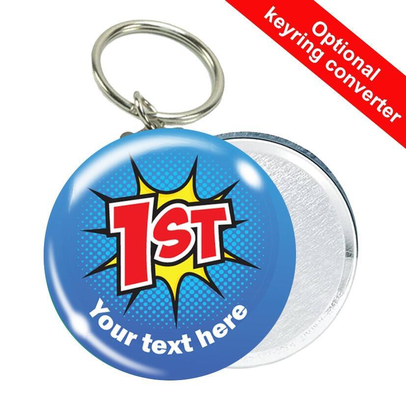 Keyring Converted | Custom Medals | Low Cost "1st" Place , Super Hero Design Winner Personalised Medals / Awards