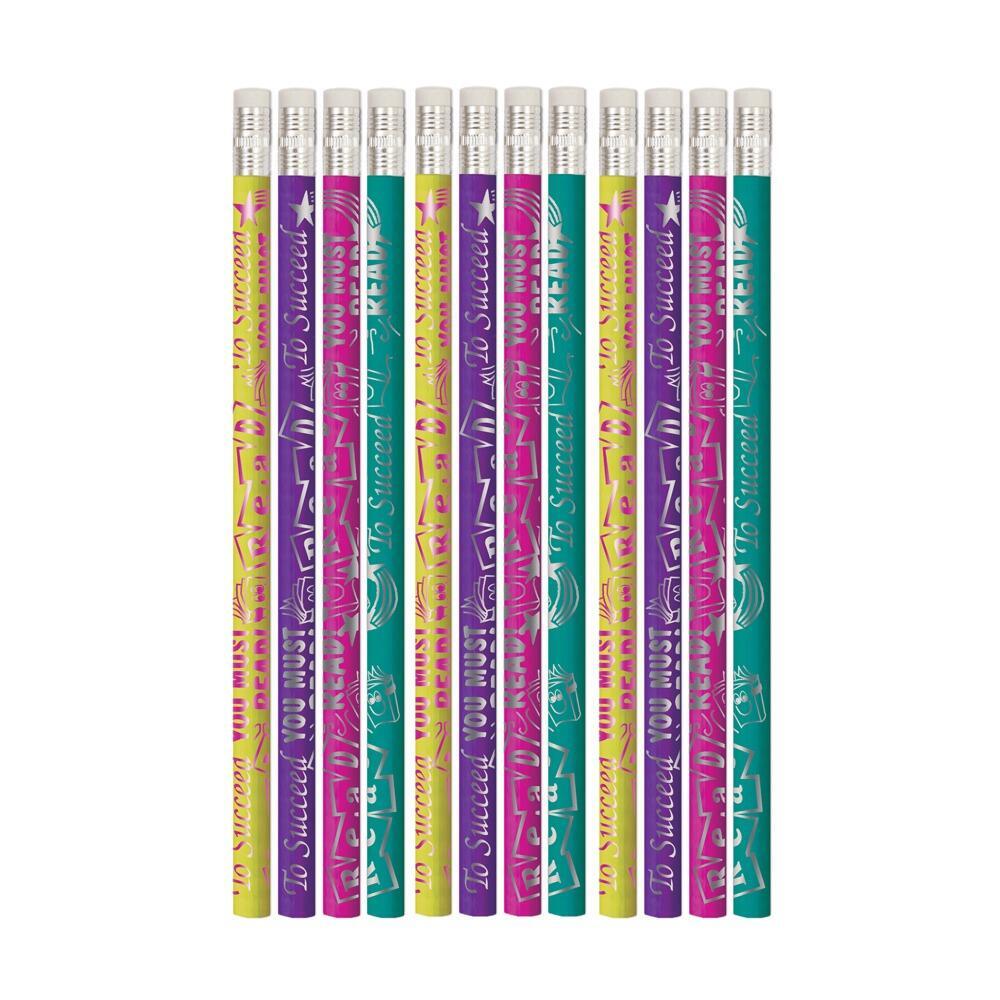 Reading Rewards | 12 To Succeed You Must Read HB Pencils. Great Low Cost, Practical Class Gifts