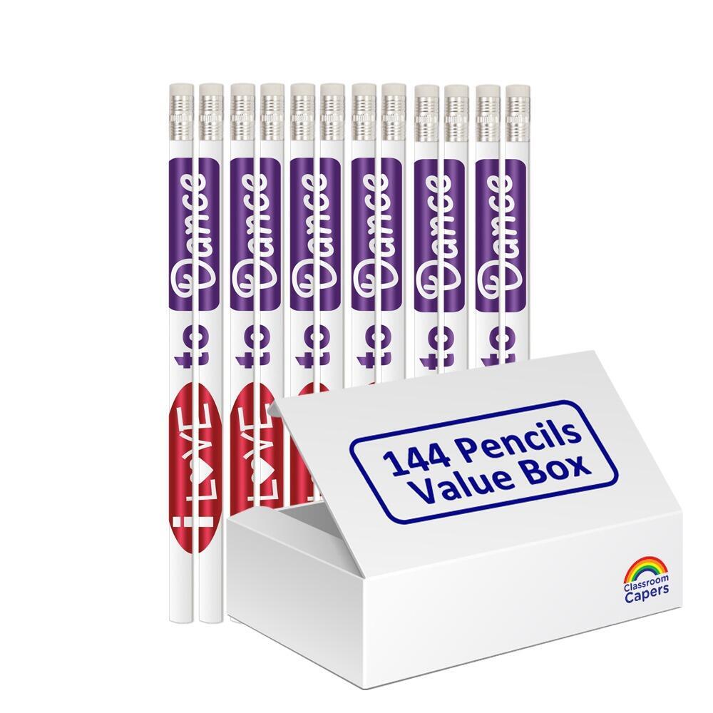 Award Pencils | 144 x I love to dance HB Pencils. Class Gift/Prize