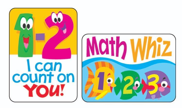 Reward Stickers | 100 x Large Maths Praise Stickers for Teachers (T47086)