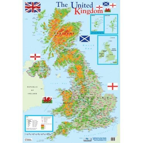 Educational Posters | Map of the United Kingdom (UK) Chart Poster
