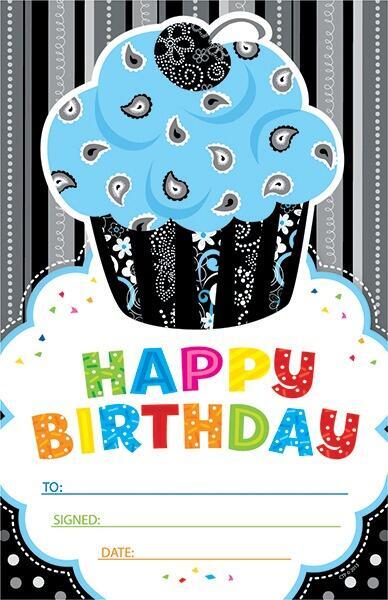 School Certificates | 30 x Happy Birthday, Cupcake Design, for Teachers