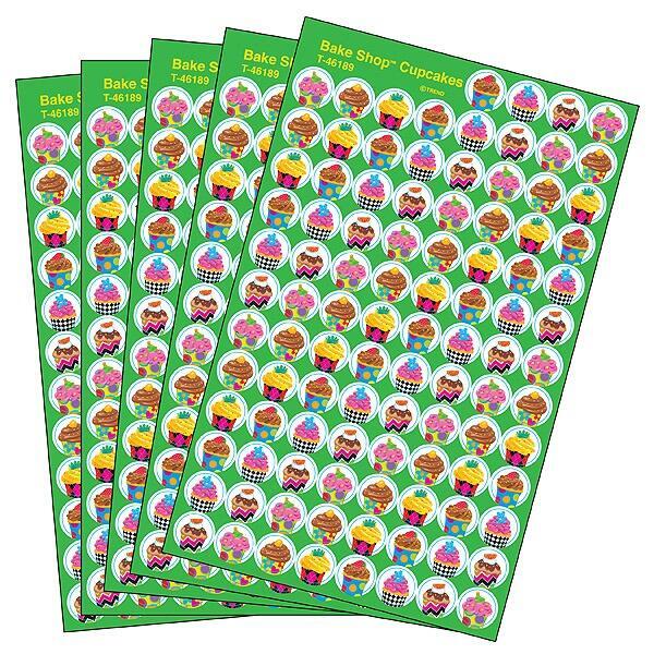 Chart Stickers | 2500 Small Cupcake / Muffin Design SuperSpot Stickers (T46920)