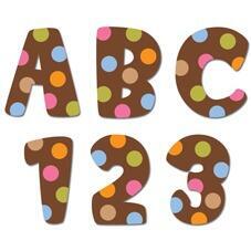 Alphabet/Number Stickers | Dots on Chocolate Design - 133 x 2cm Craft Stickers (CTP4626)