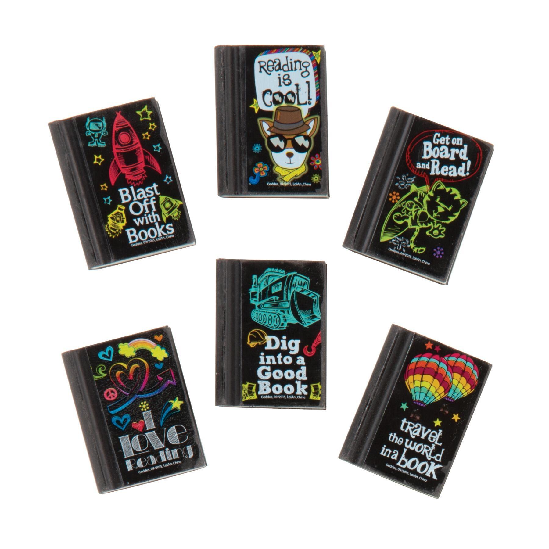 Reading Incentives | Bulk Purchase 48 x Reading Rocks, Cool Book Shape Reading Erasers