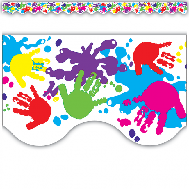 Classroom Borders | 10.5m Colourful Helping Hands Shaped Display Border.