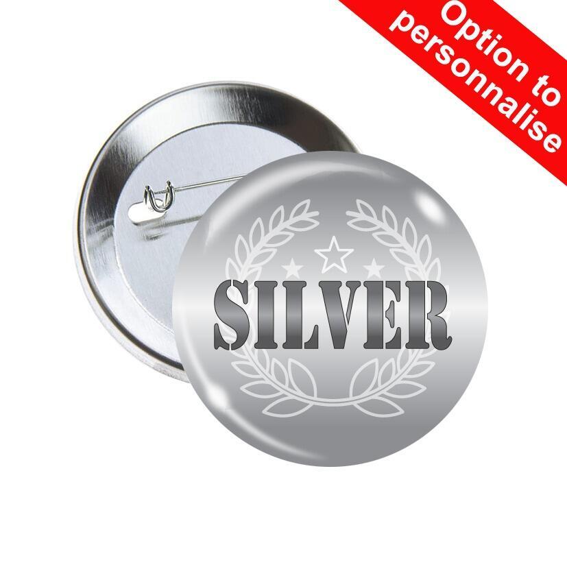 School Badges | SILVER, Wreath Design Sports / Award Pin Badges for Schools x 10