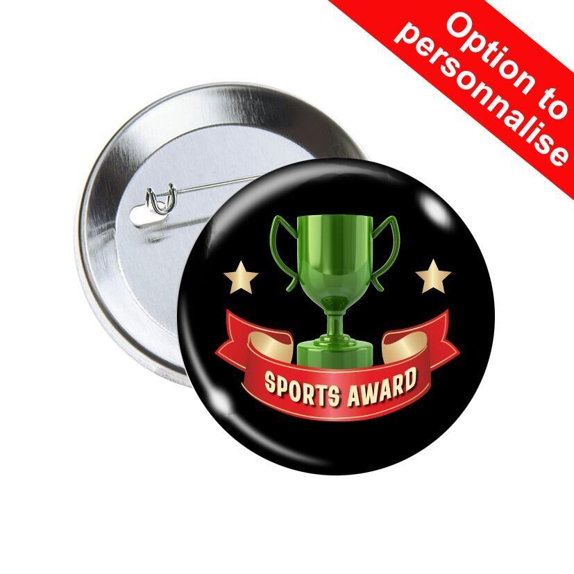 School Badges | Sports Award, Trophy Stars Design Sports Day/ Prize Pin Badges x 10