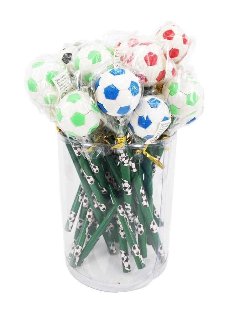 Football Stationery | Colourful Football Eraser Topper Pencils. Great Class Gift/Party Bag Fillers