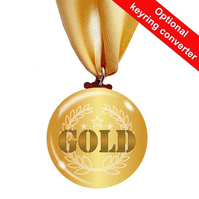 Low Cost Medals | "Gold" Medal & Ribbon, Sports / Winner Great Value Medals. UK Made