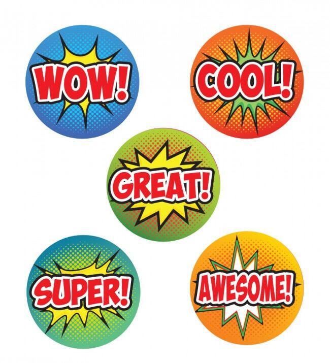 Reward Stickers | 125 Superhero Design Sports Stickers. 5 Designs for Sports Day/Sports Events