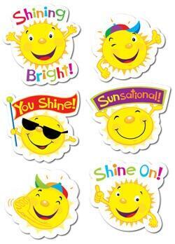 Reward Stickers | 60 x Fun Cool Emoji Sun Reward Stickers (CTP4122)