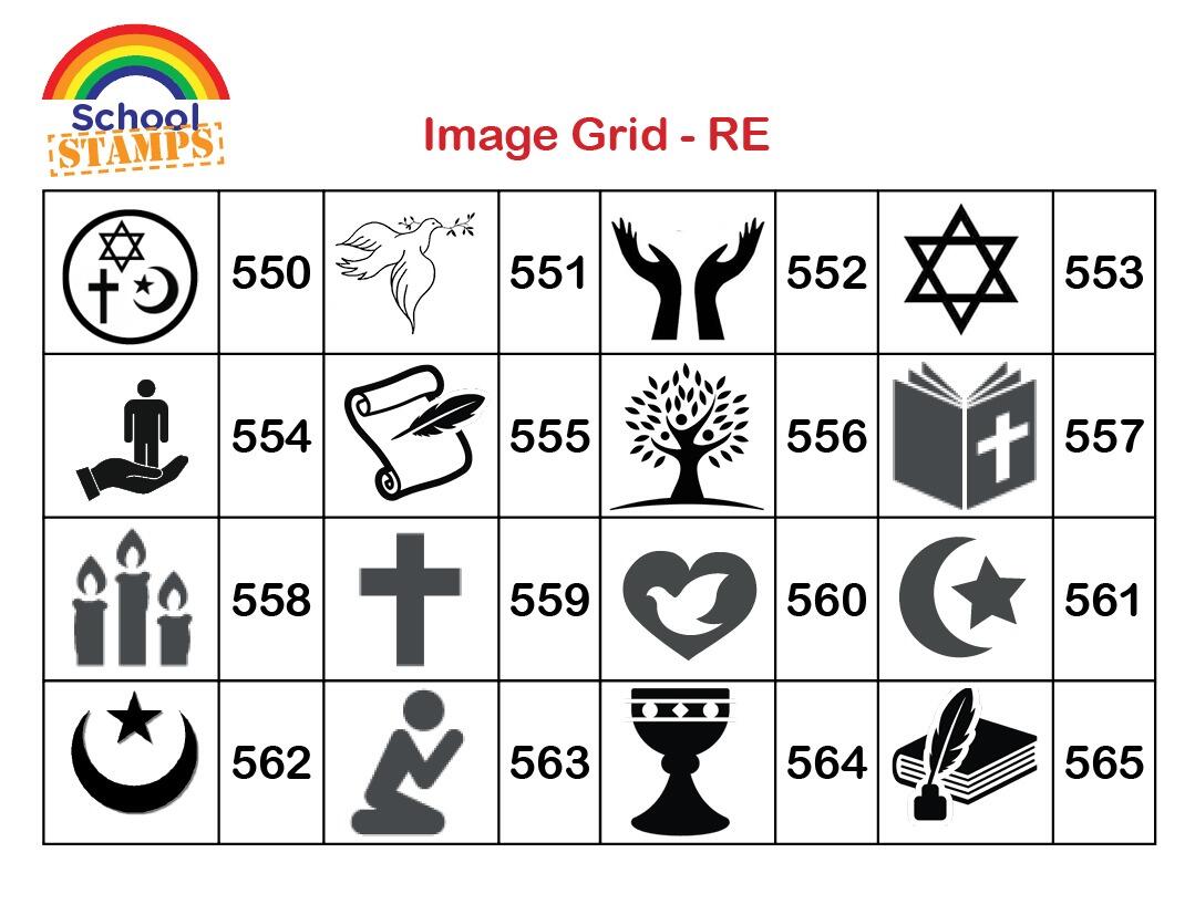 Custom Stamps | Personalised Religious Education / RE Teacher Self-Inking Stamp. Image Options