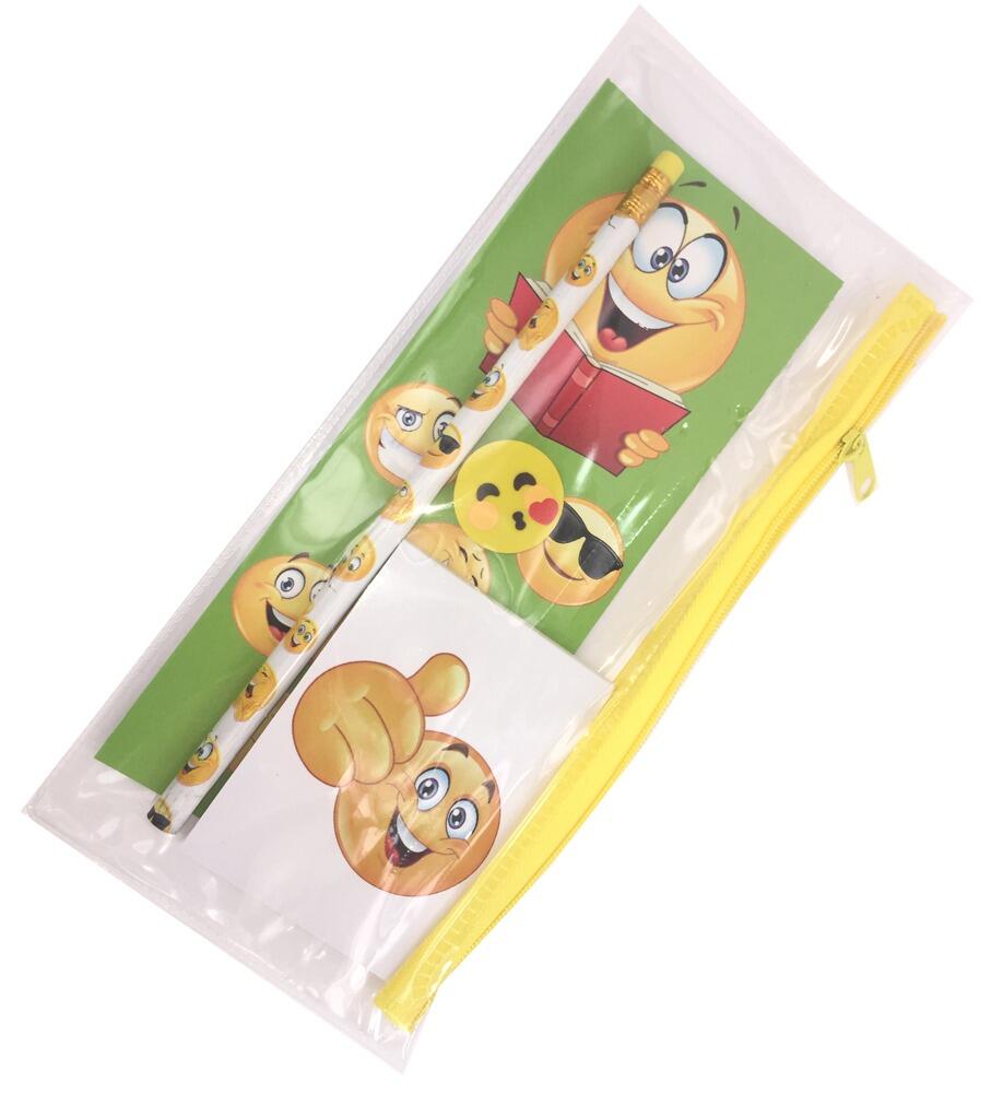 Low Cost Stationery | Cute and Fun Emoji Stationery Set. Perfect Low Cost Gift / Gift Case