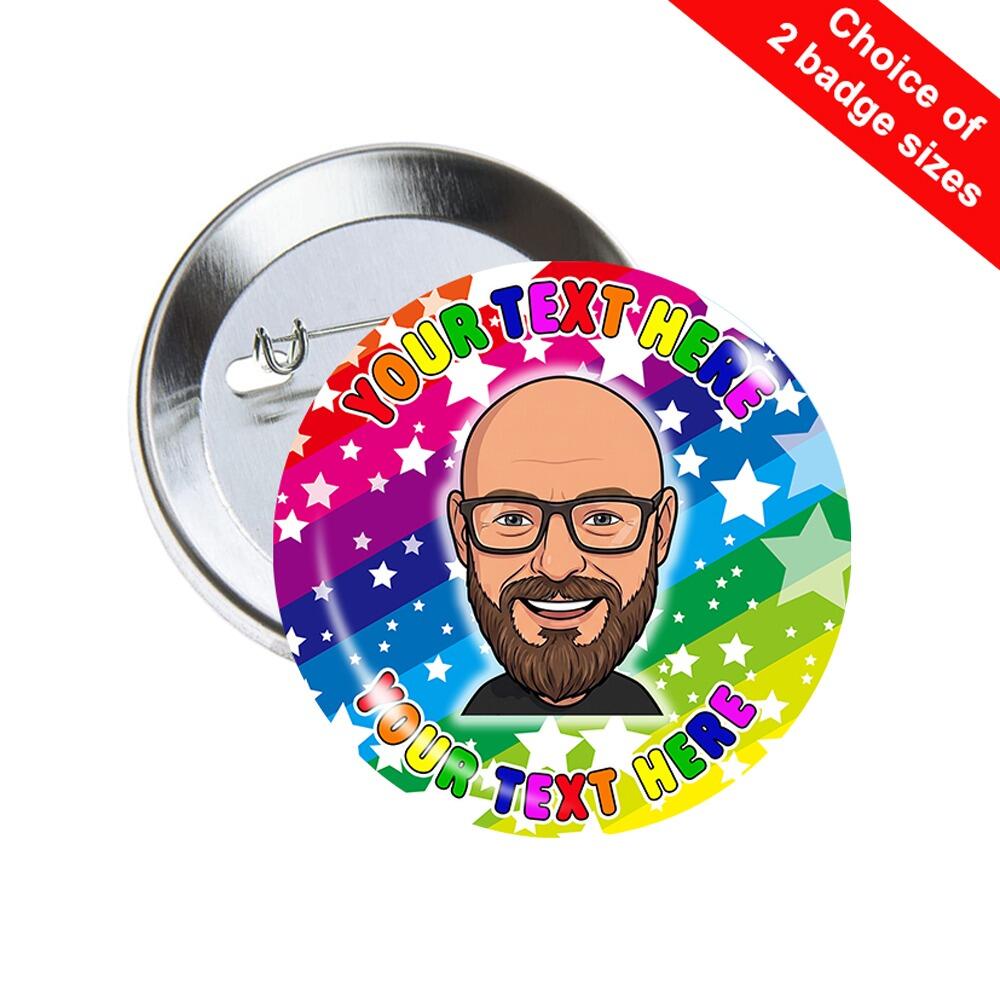 Custom Face Badges UK | Personalised ColourBlast Avatar/Selfie Badges. Simply Upload Photo/Image