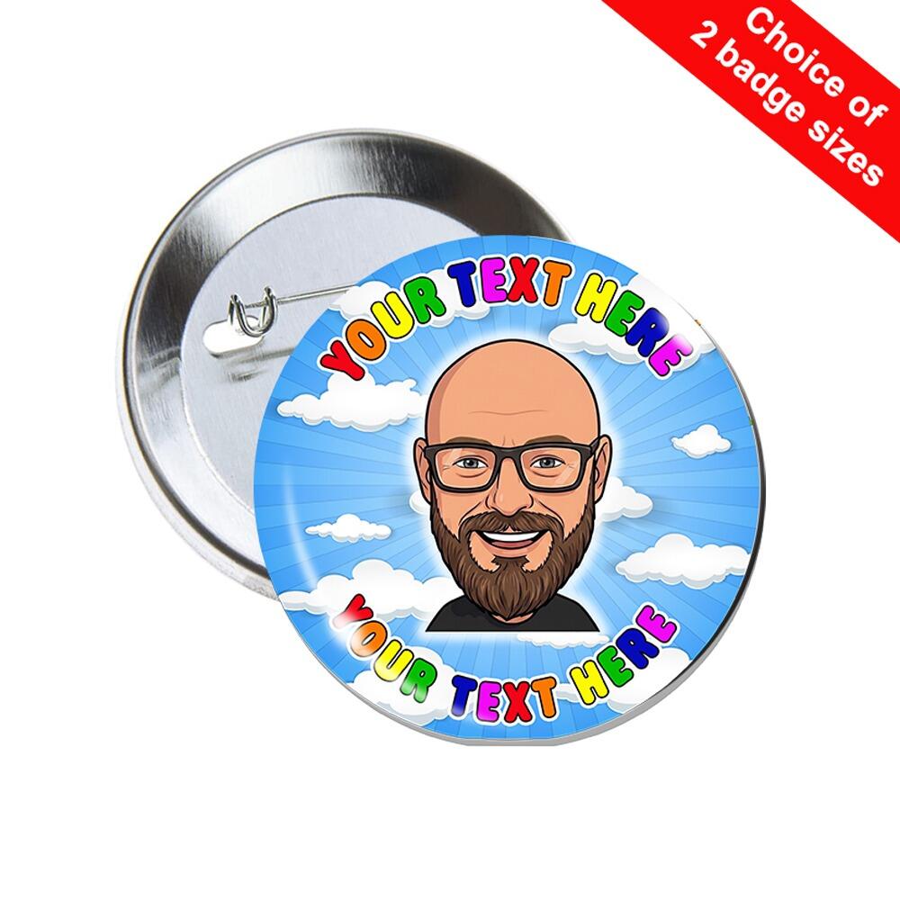 Custom Face Badges UK | Personalised Sky/Clouds Avatar/Selfie Badges. Simply Upload Photo/Image
