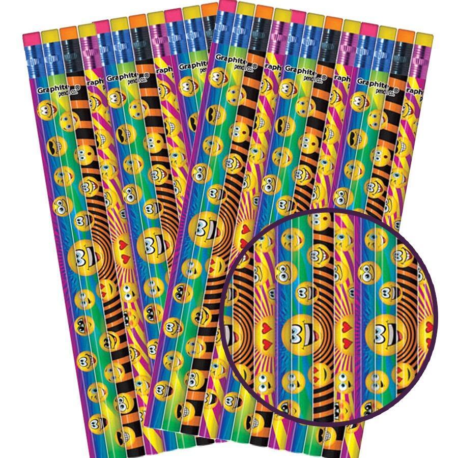 Bulk Low Cost Stationery | 144 x Fun Emoji HB Pencils.