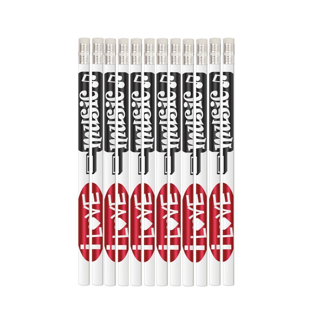 Music Teacher Rewards | 12 x I Love Music HB Pencils. Great Music Class Awards, Prizes & Rewards.
