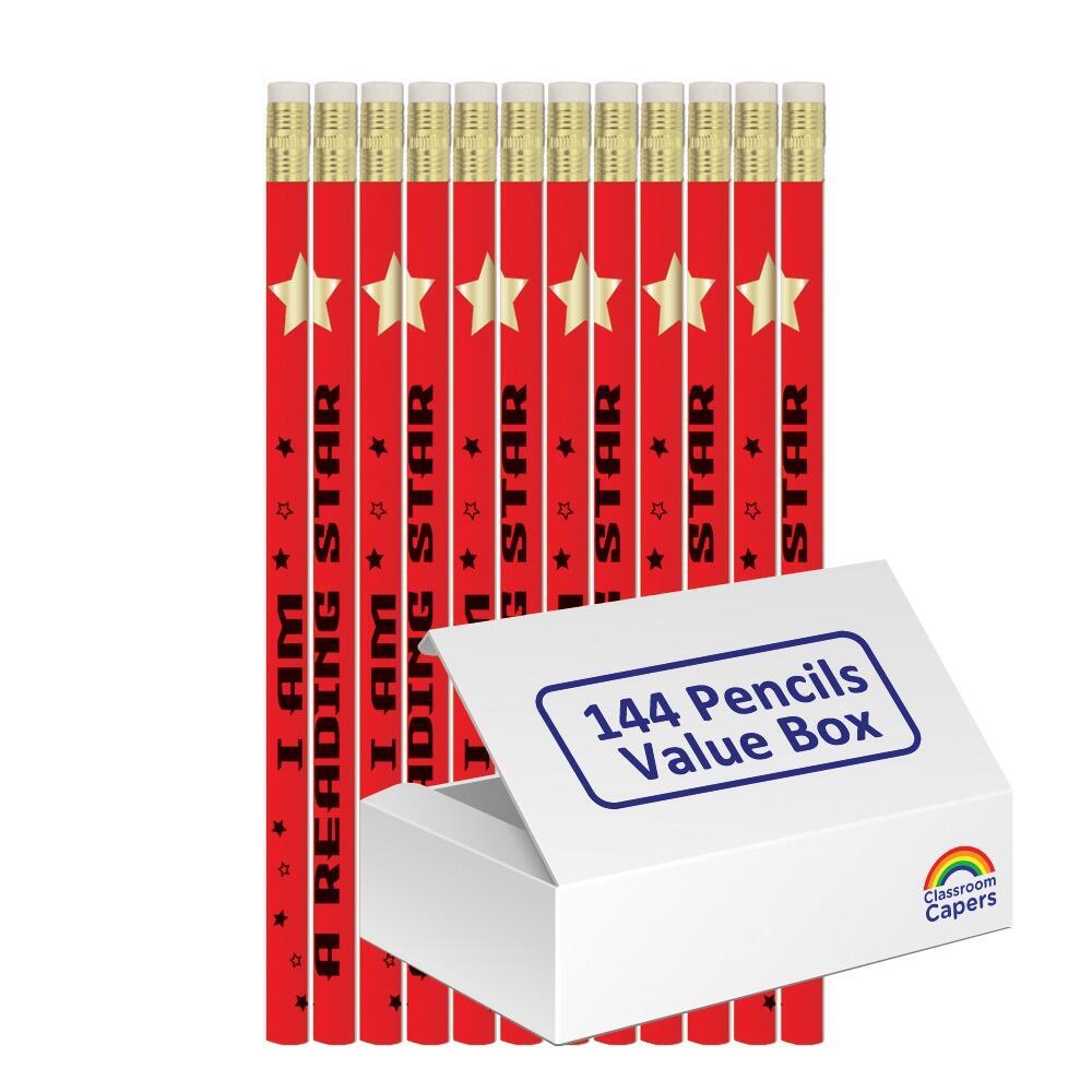 Teacher Pencils | 144 x I am a reading star HB Pencils. Bulk Class Gifts