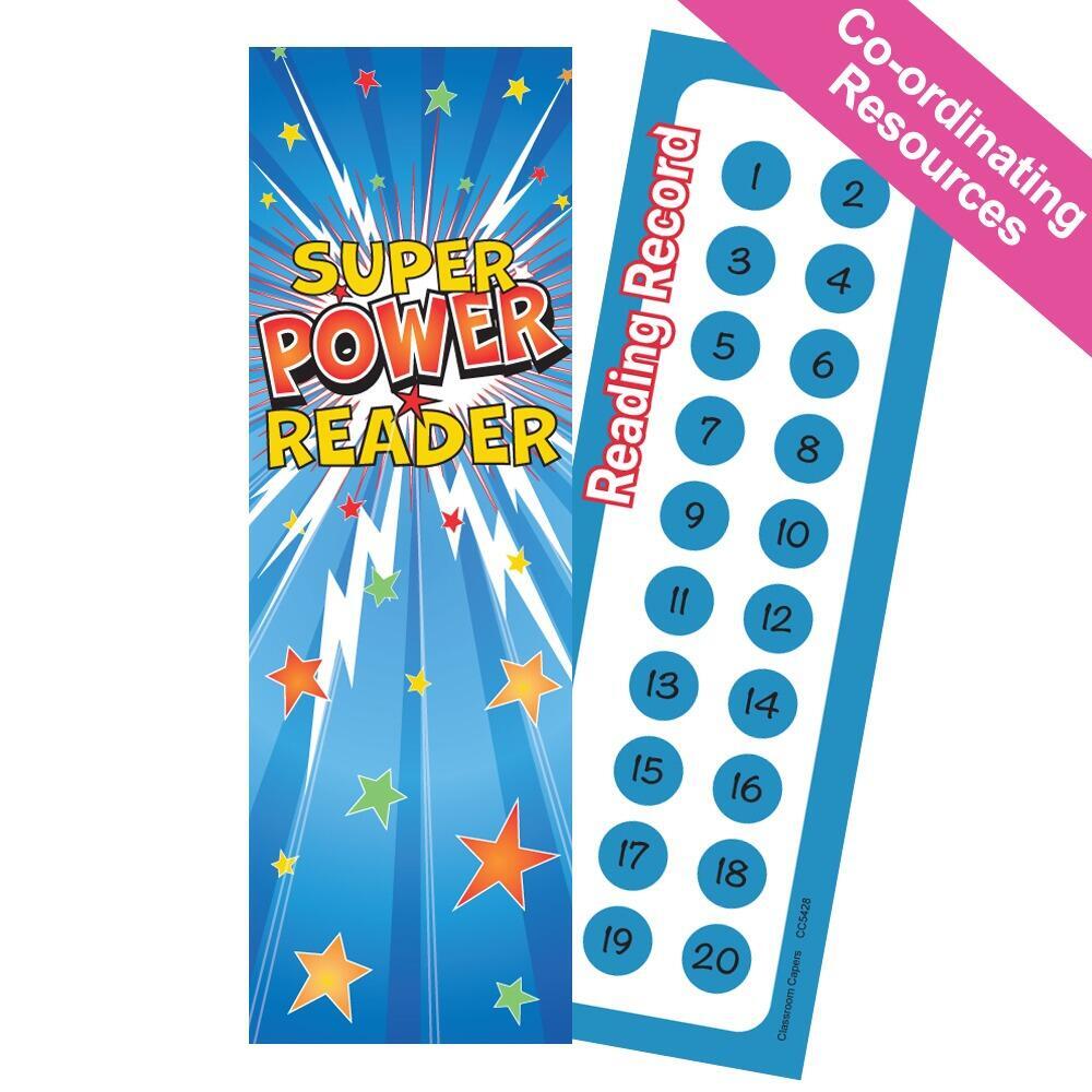 Reading Charts | Superpower Reader, Clever Superhero Reading Record/Chart Bookmarks. Class Pack.