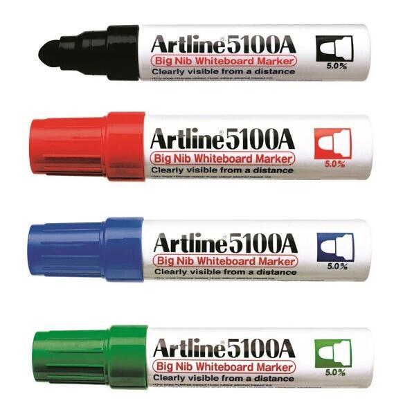 Whiteboard Markers | Professional Quality, Artline 5100A, Big Nib Pens. Choice of Ink Colours