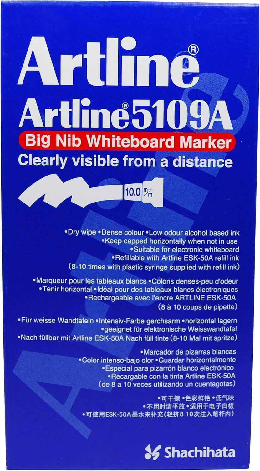 Whiteboard Markers | Bulk Box Professional, Artline 5109 Big Chisel Nib Markers. Choice of Colours