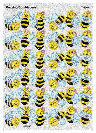 Kids Stickers | 72 Shaped Buzzing Bumblebees Sparkle Stickers for Reward/Crafts