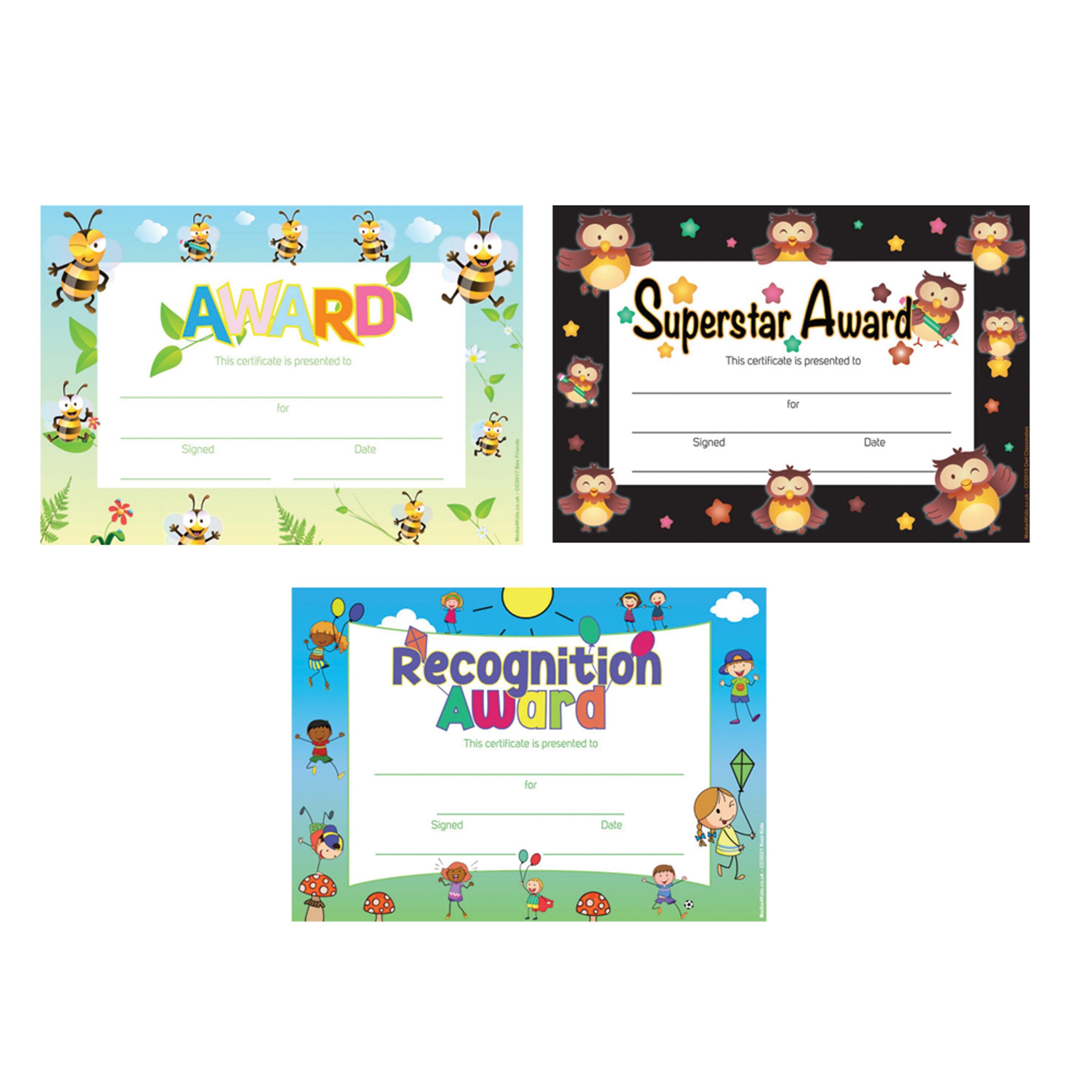 School Certificates | 30 x Achievement Award School Certificates Variety Pack