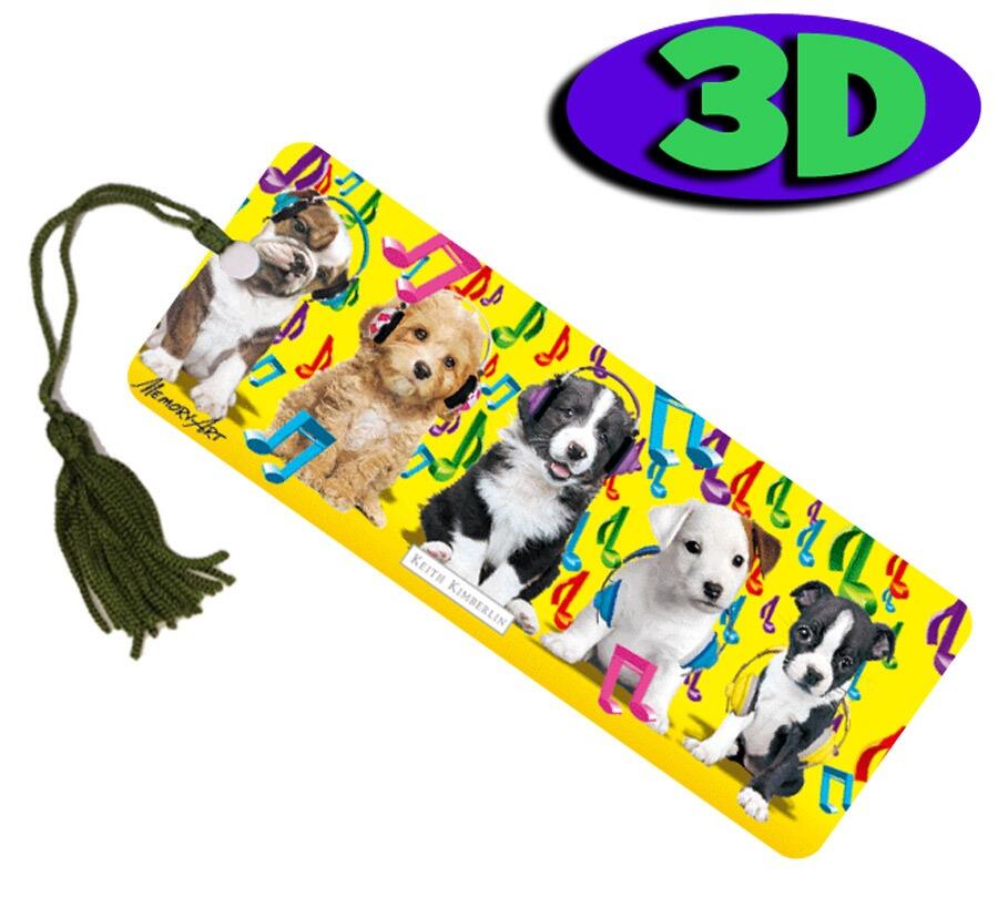 3D Bookmarks | Bulk Packs of Music Themed, Puppy 3D Bookmarks. Ideal Reading Incentive/Party Gift