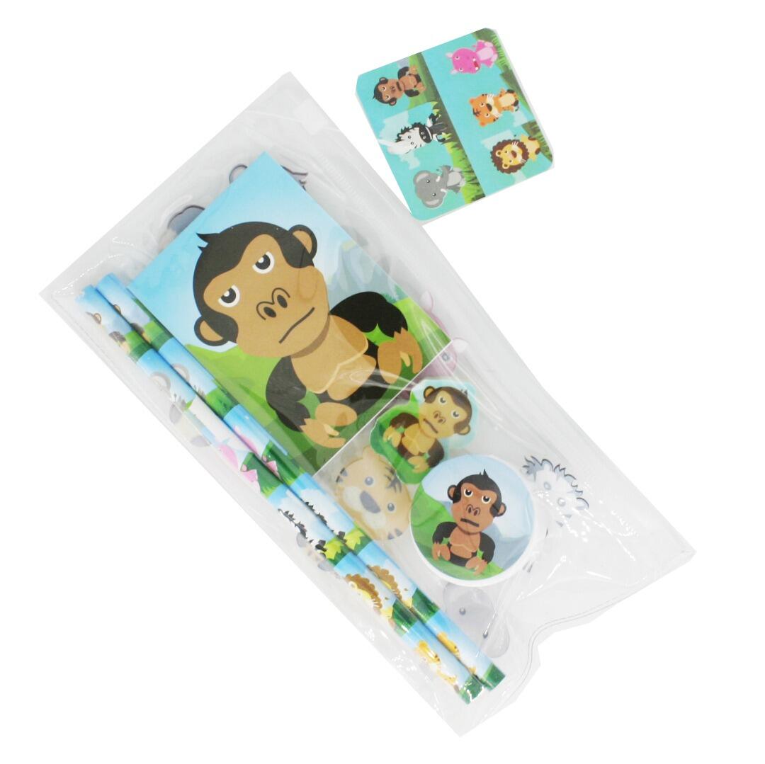 Low Cost Stationery | Cute Jungle Animal Stationery Set. 6 Designs,Perfect Low Cost Gift / Gift Case