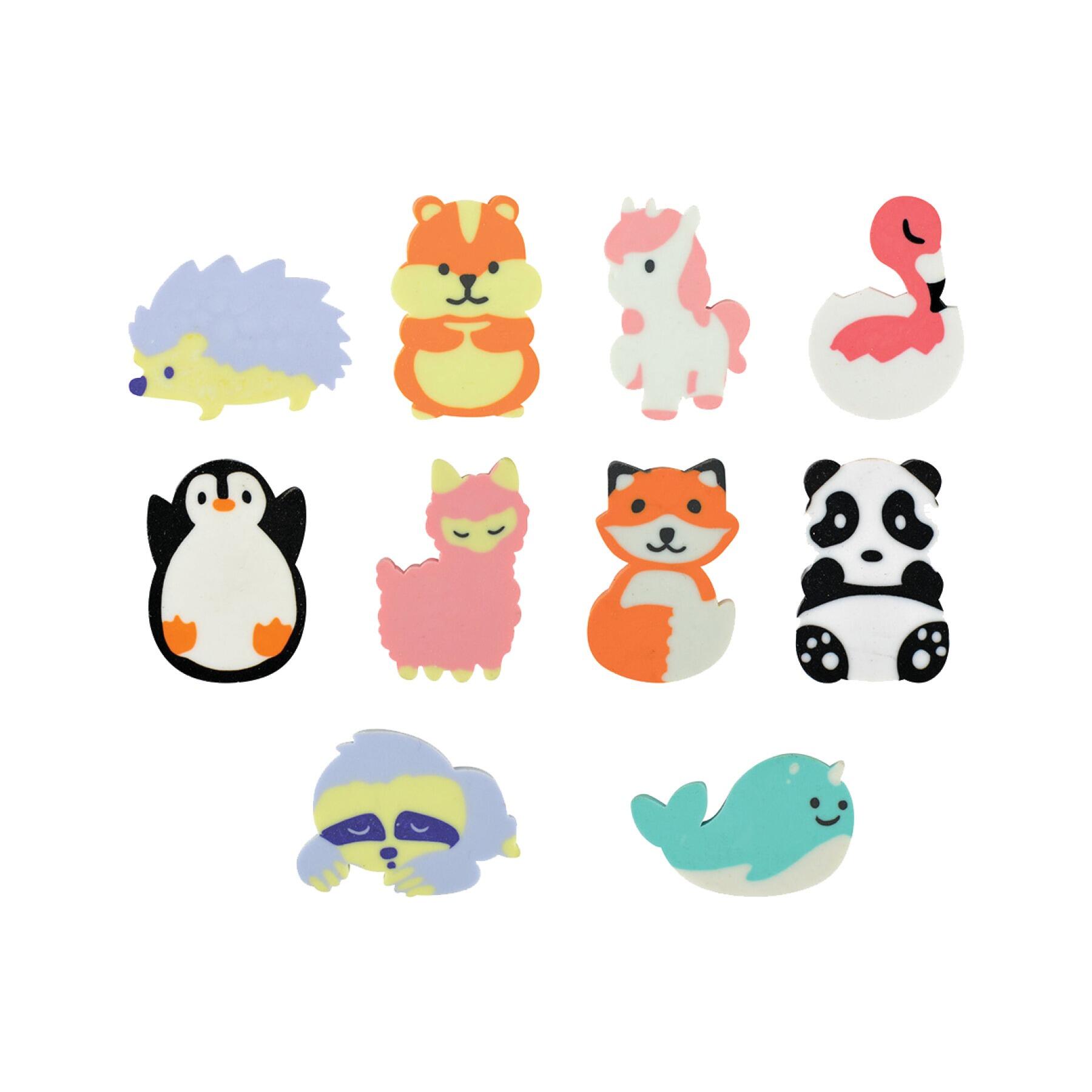 Bulk, Novelty Erasers | 100 x Small Animal Erasers For Party Bag Fillers & Class Gifts or Rewards.